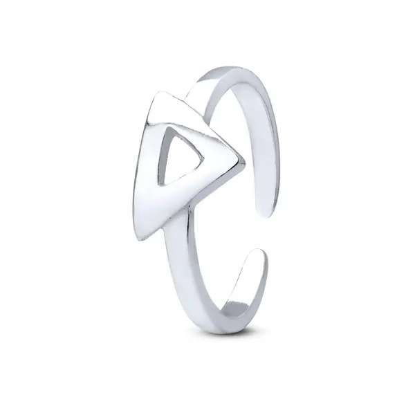 Anel Prata Falange Triângulo