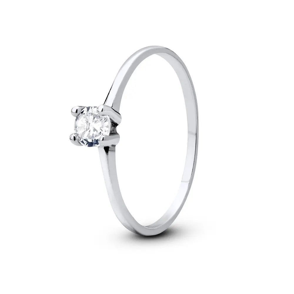 Anel Prata Solitário