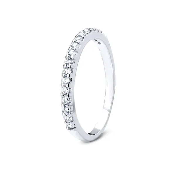 Anel Prata Meia  Aliança