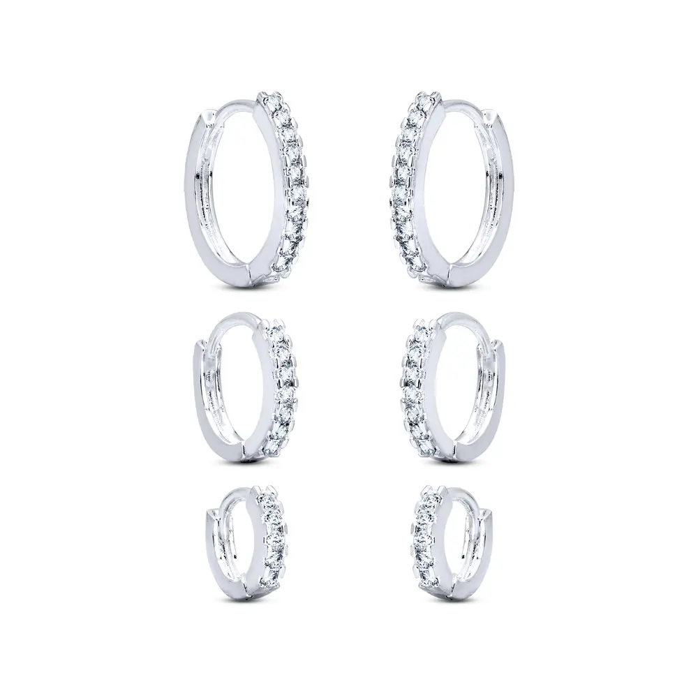 Brinco Prata Leve Trio Argolas