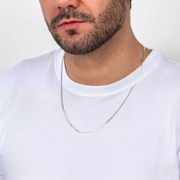 Corrente Prata Masculina Marina 60cm 2mm