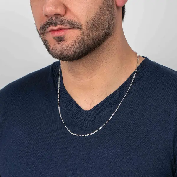 Corrente Prata Masculina Grumet 70cm 2mm