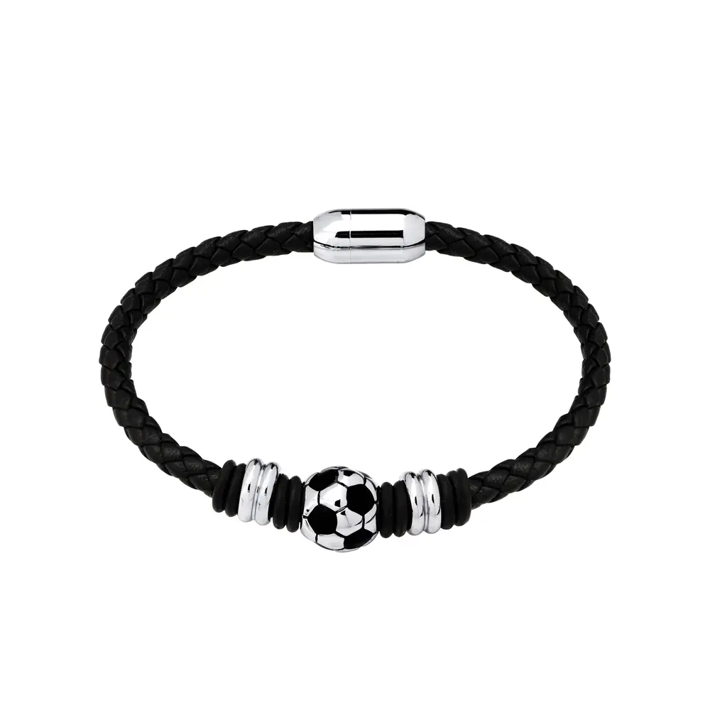 Pulseira  Aço  Couro