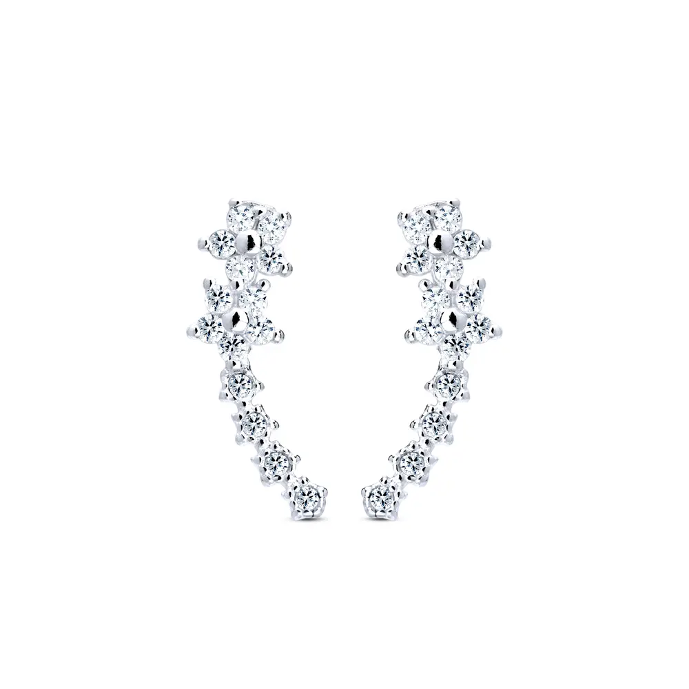 Brinco Prata Ear Cuff Estrelas