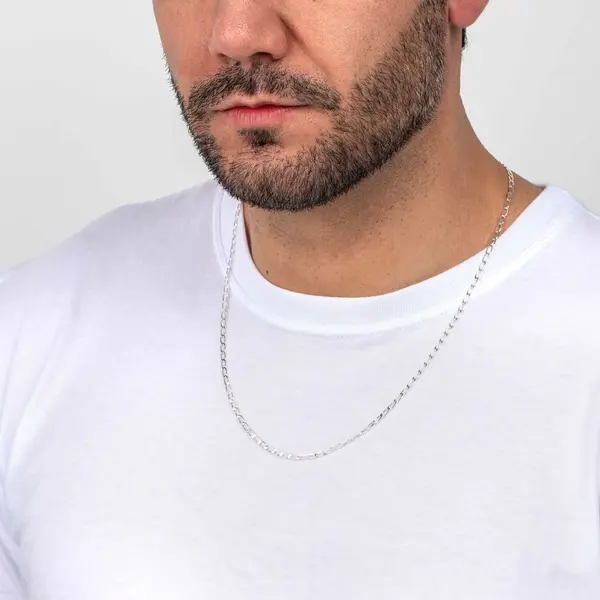 Corrente Prata Masculina Elos Iguais 60cm 2mm