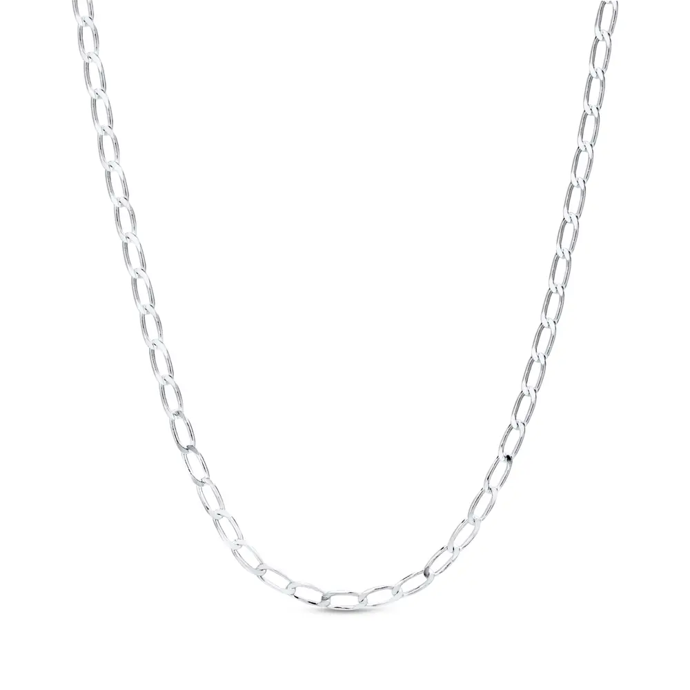 Corrente Prata Masculina Elos Iguais 60cm 2mm