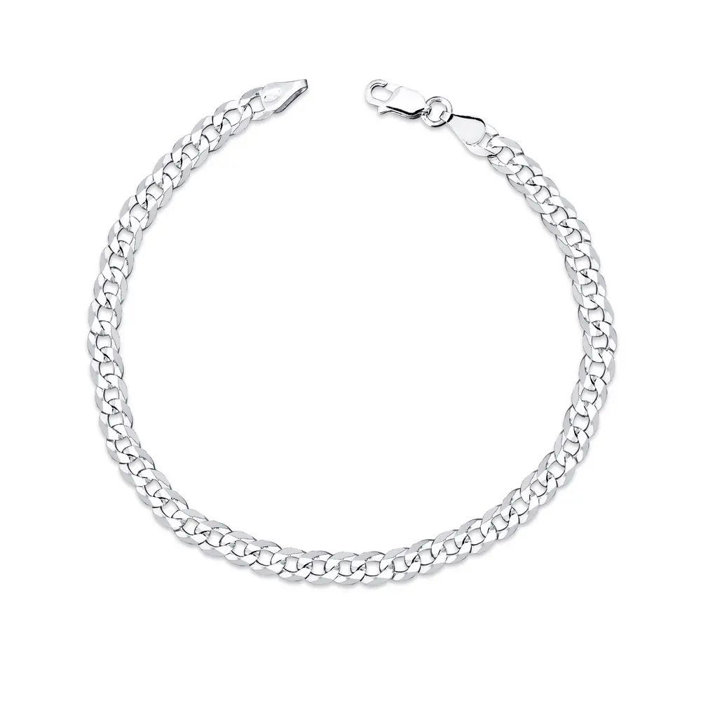 Pulseira Prata Masculina Grumet 21cm 4mm