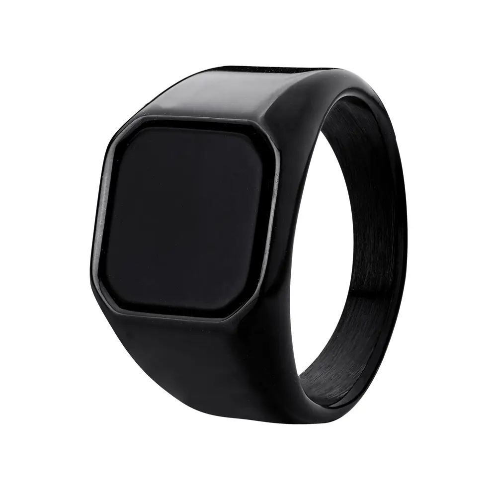 Anel Aço Masculino Carbonado