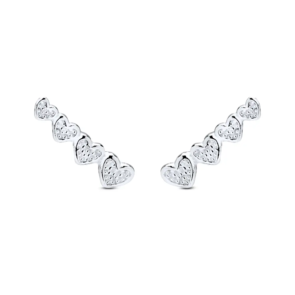 Brinco Prata Ear Cuff  Coração