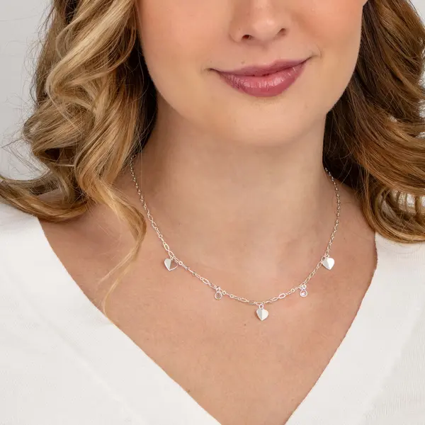 Colar  Prata Leve Coração
