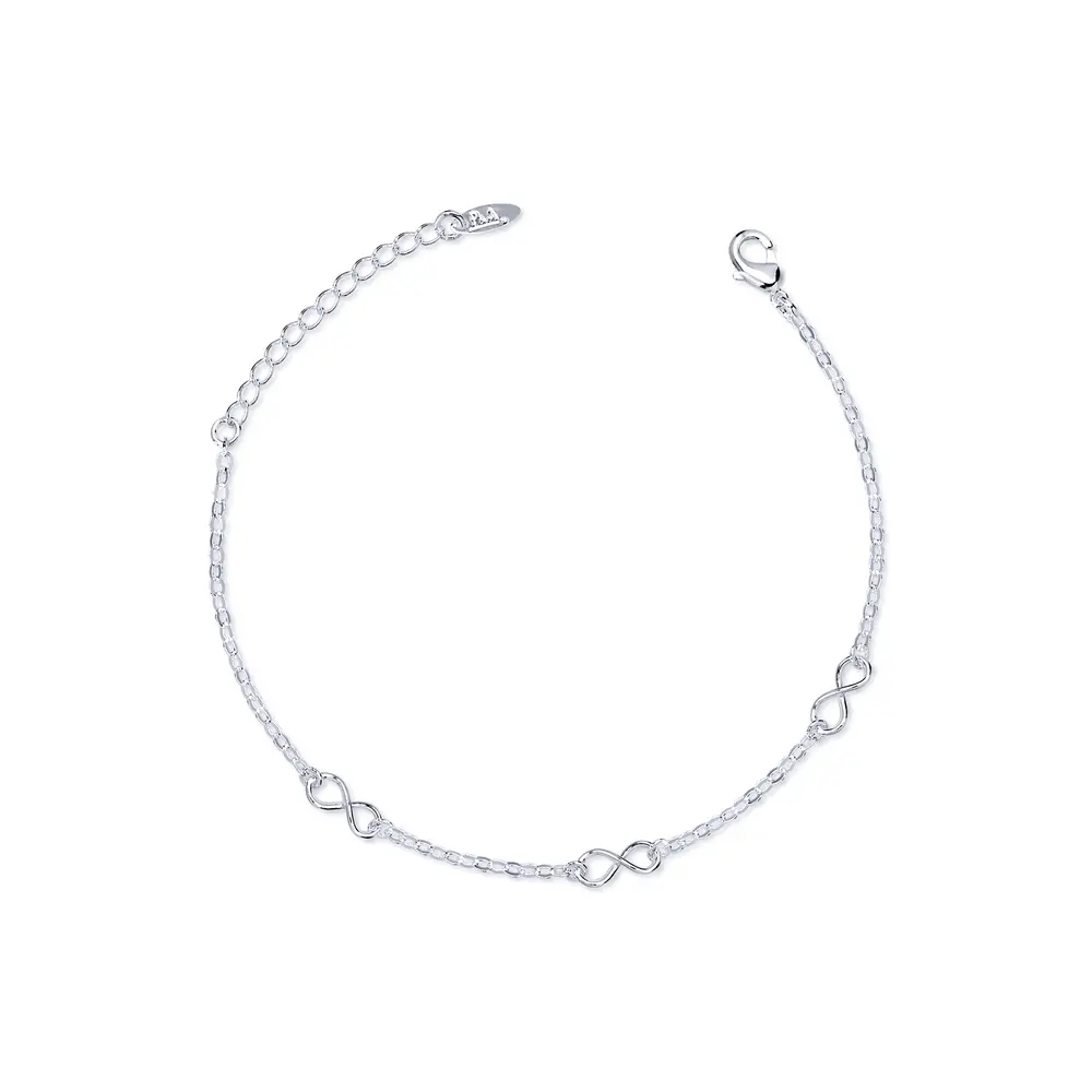 Pulseira  Prata  Leve Infinito