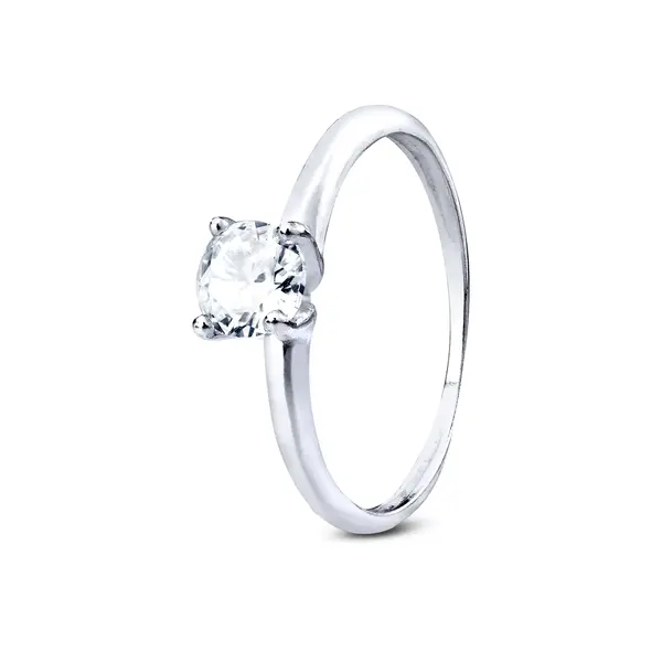 Anel Prata Solitario