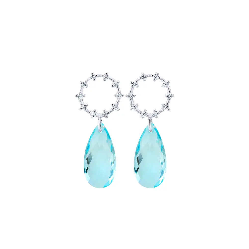 Brinco  Prata Leve Essence Gota Azul