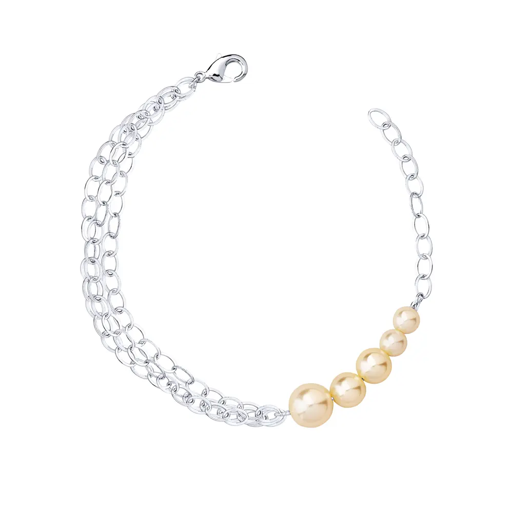 Pulseira Prata Leve Essence Maxi Pérola