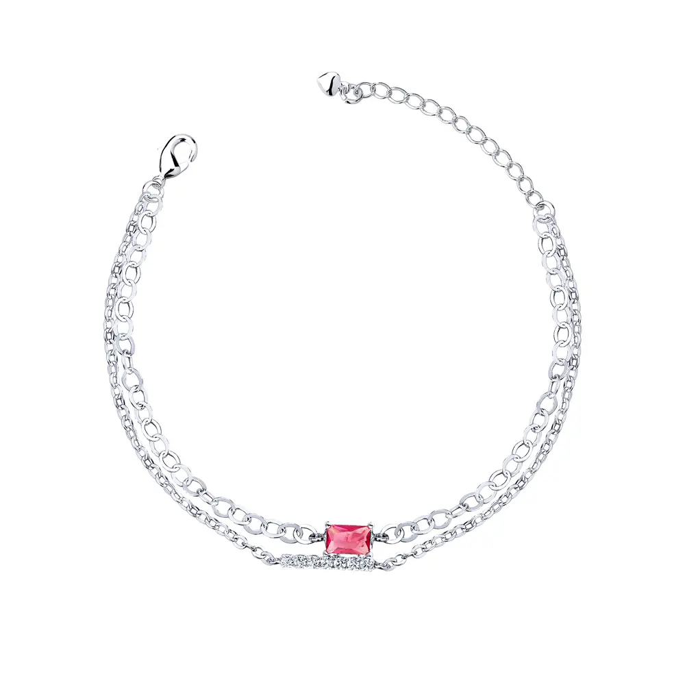 Pulseira Prata Leve Essence Bordô