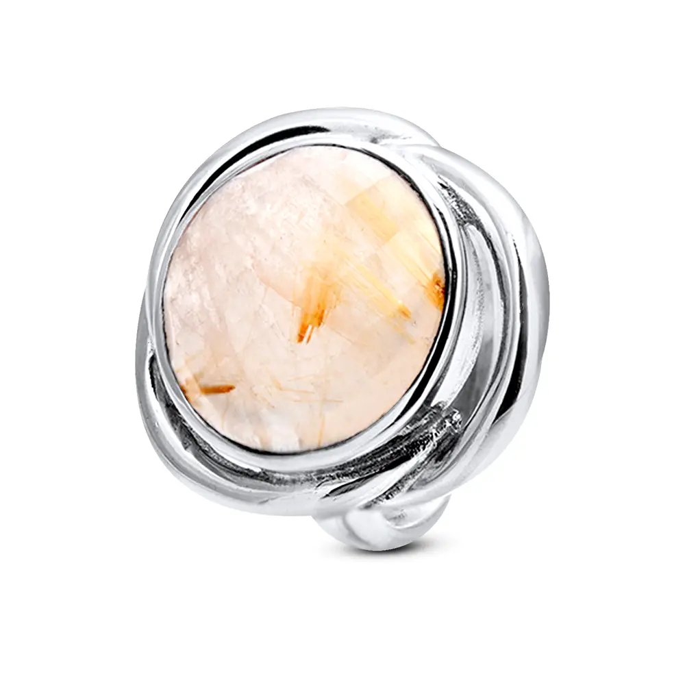 ANEL PRATA CRISTAL DE RUTILO