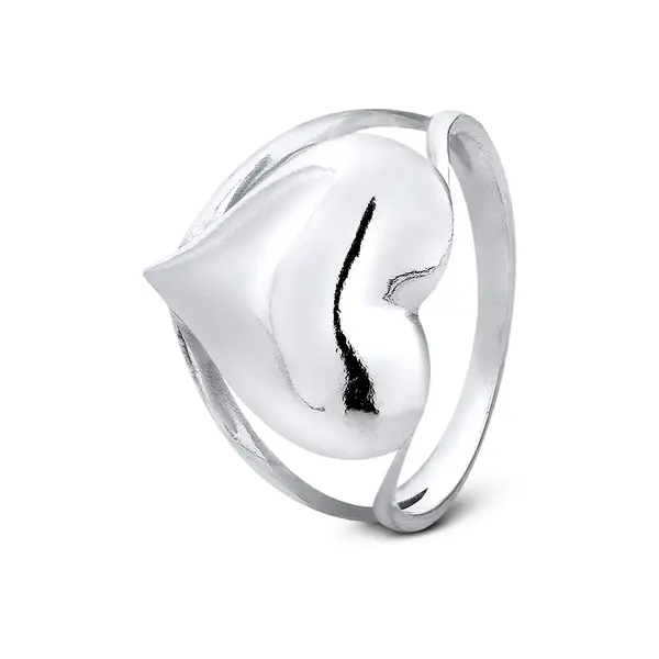 Anel Prata Liso Coração