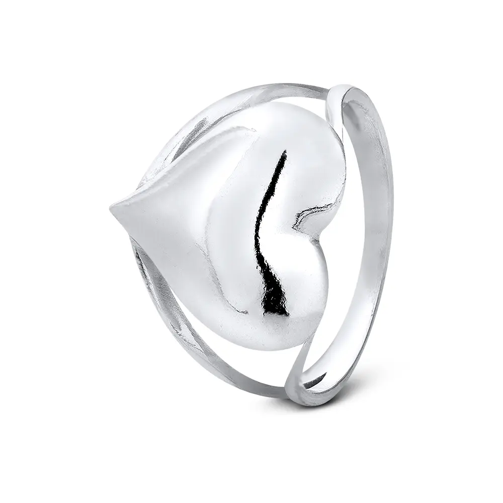 Anel Prata Liso Coração