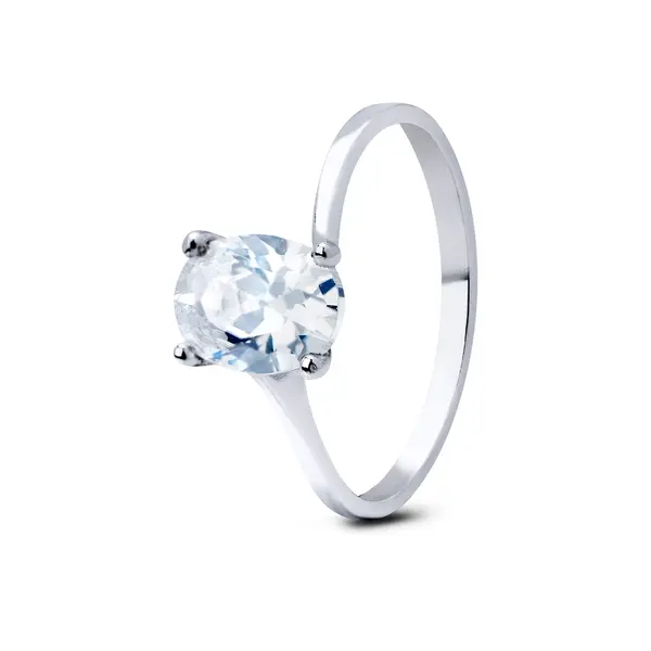 Anel Prata Solitario