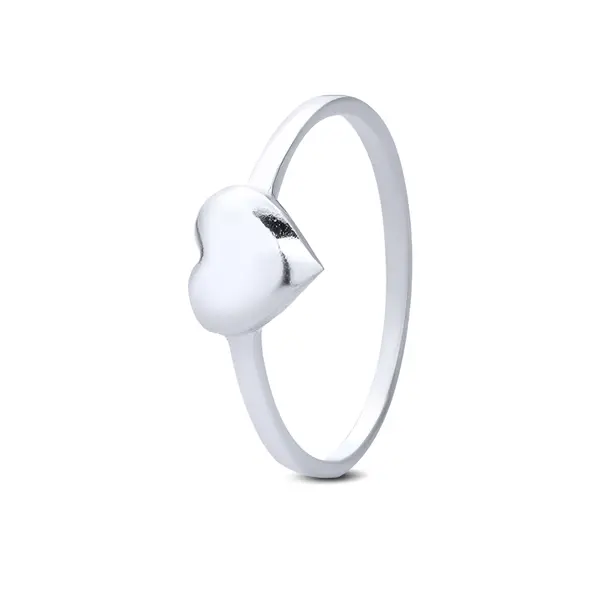 Anel Prata  Falange Liso Coração Pequeno