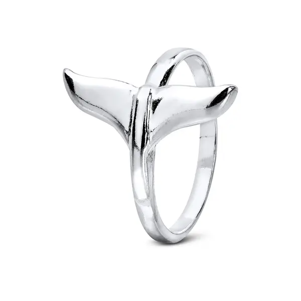 Anel Prata Cauda De Sereia