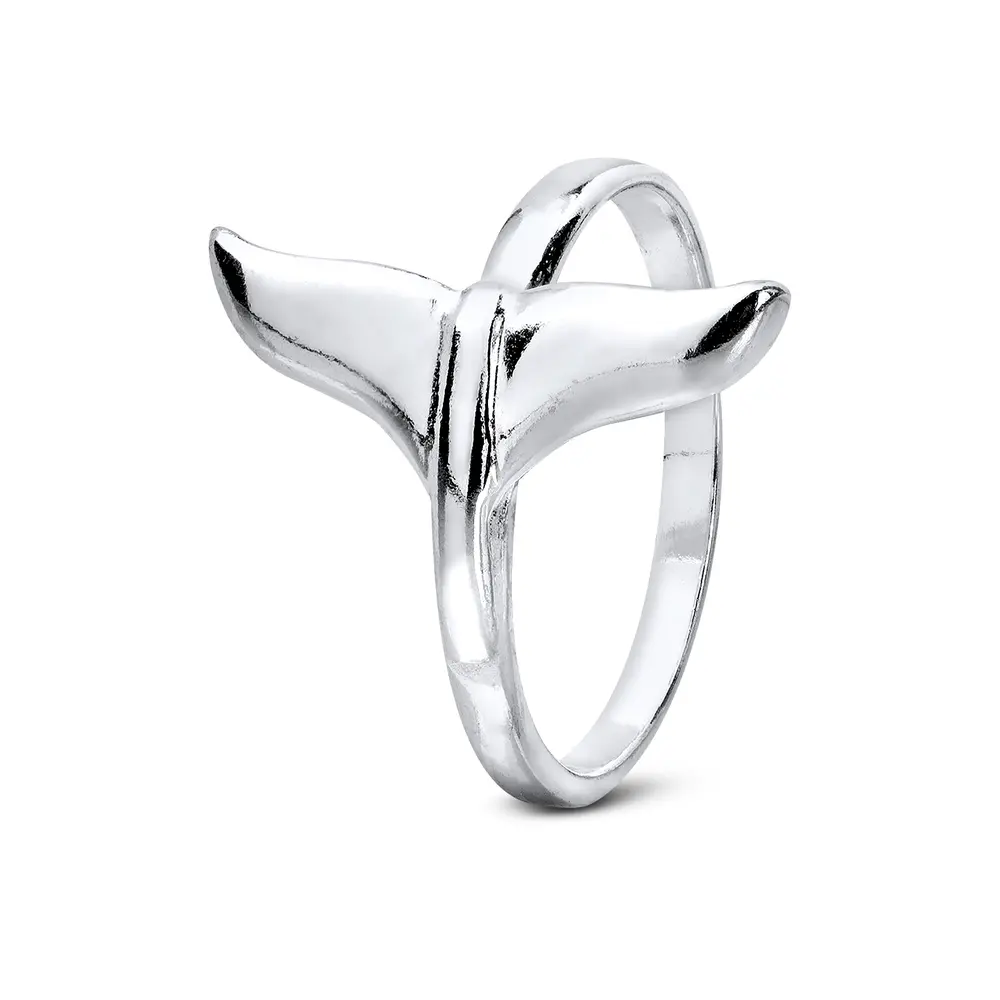 Anel Prata Cauda De Sereia