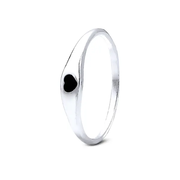 Anel Prata Coração