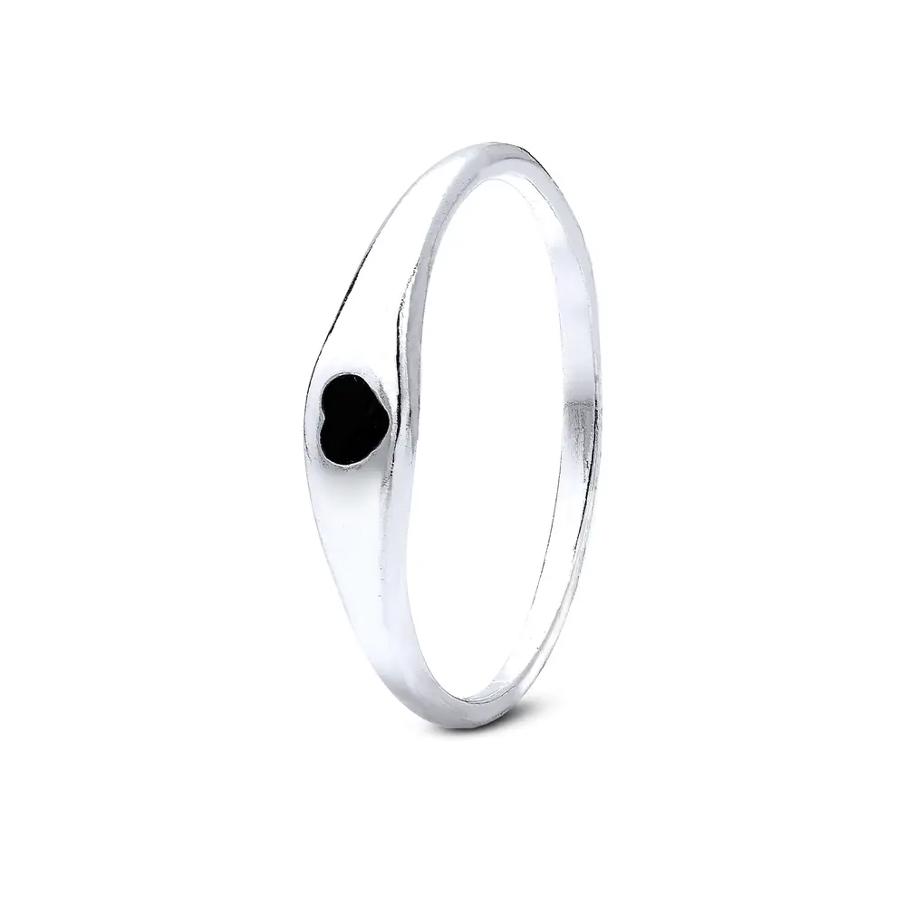 Anel Prata Coração