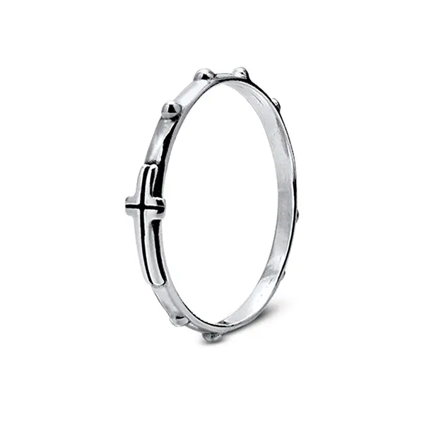 Anel Prata Envelhecido Cruz