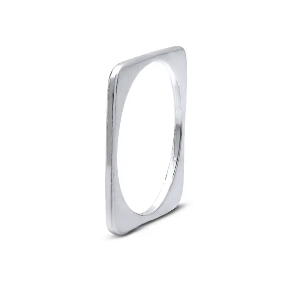 Anel  Prata Quadrado