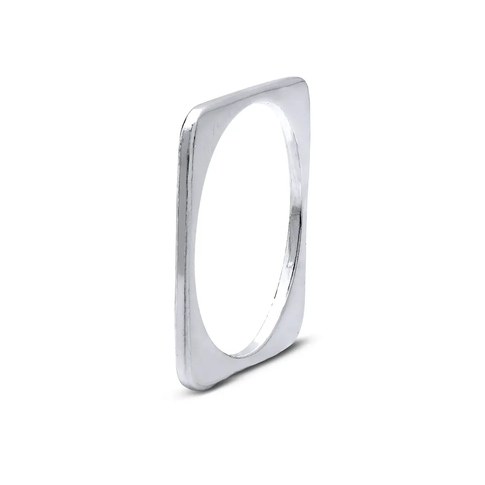 Anel  Prata Quadrado