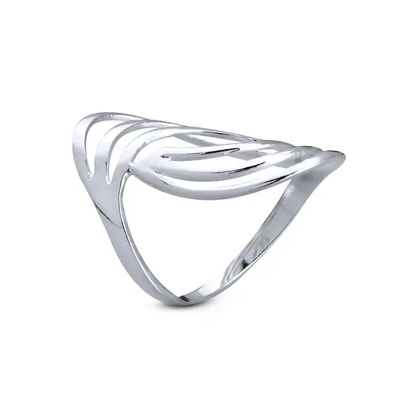 Anel  Prata Liso Vazado