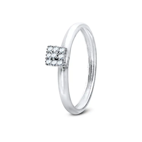 Anel Prata Com Zircônias