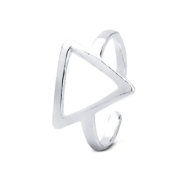 Anel Prata Triangulo