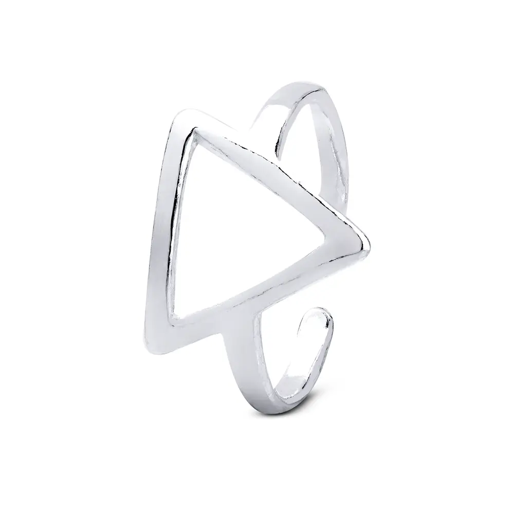 Anel Prata Triangulo