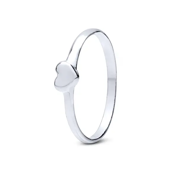 Anel Prata Coração Liso