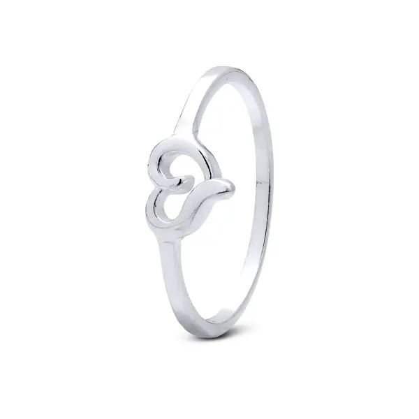 Anel Prata Coração Liso