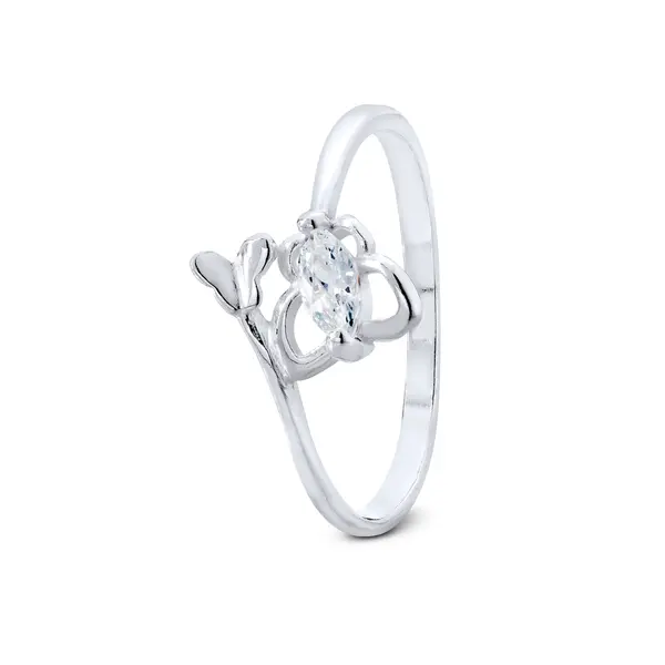 Anel Prata Borboleta Com Zircônias