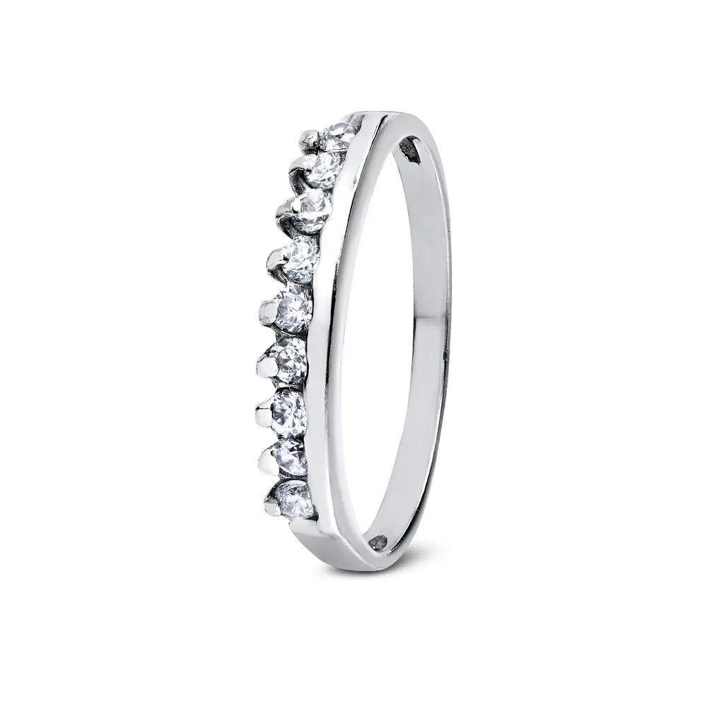 Anel Prata Meia Aliança