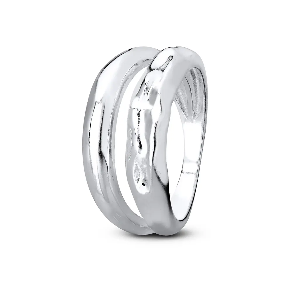 Anel  Prata  Liso Duplo