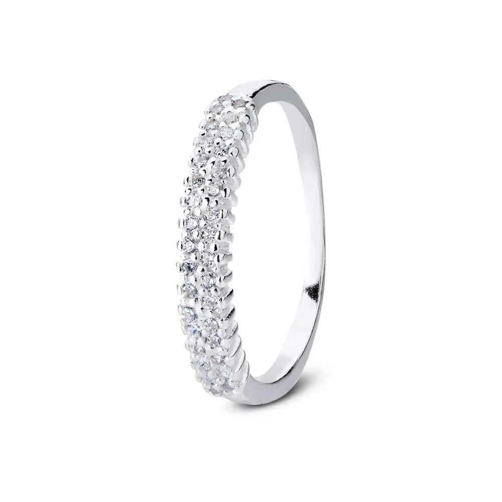 Anel   Prata  Meia  Aliança