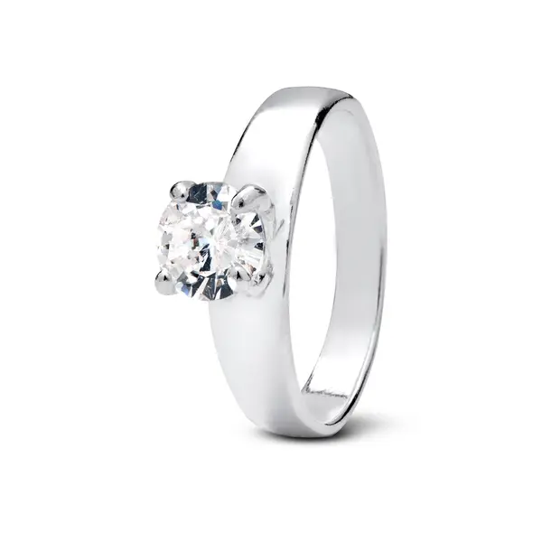 Anel Prata Solitário