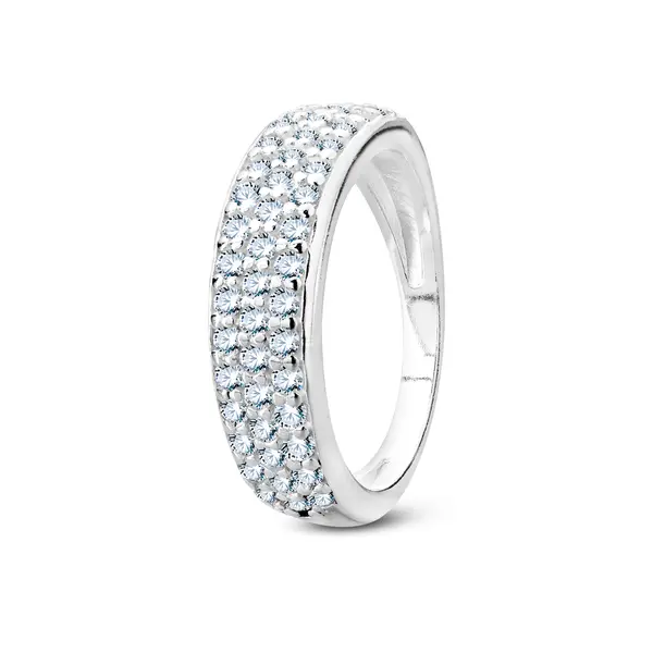 Anel Prata Meia  Aliança