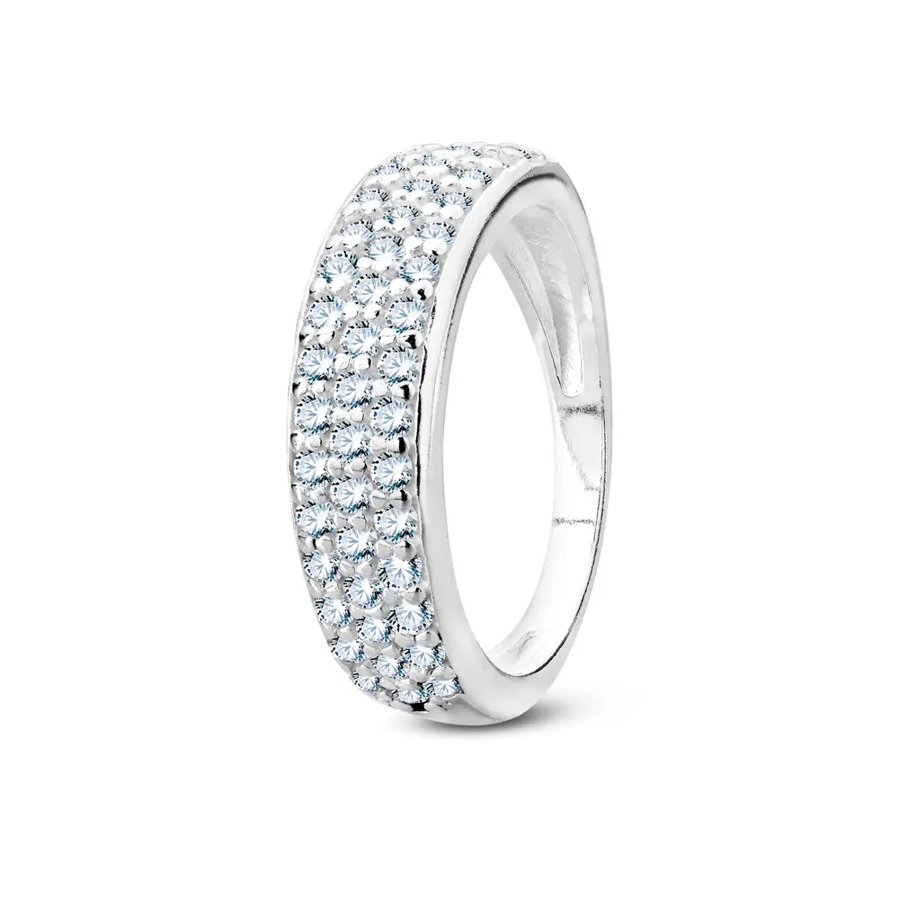 Anel Prata Meia  Aliança