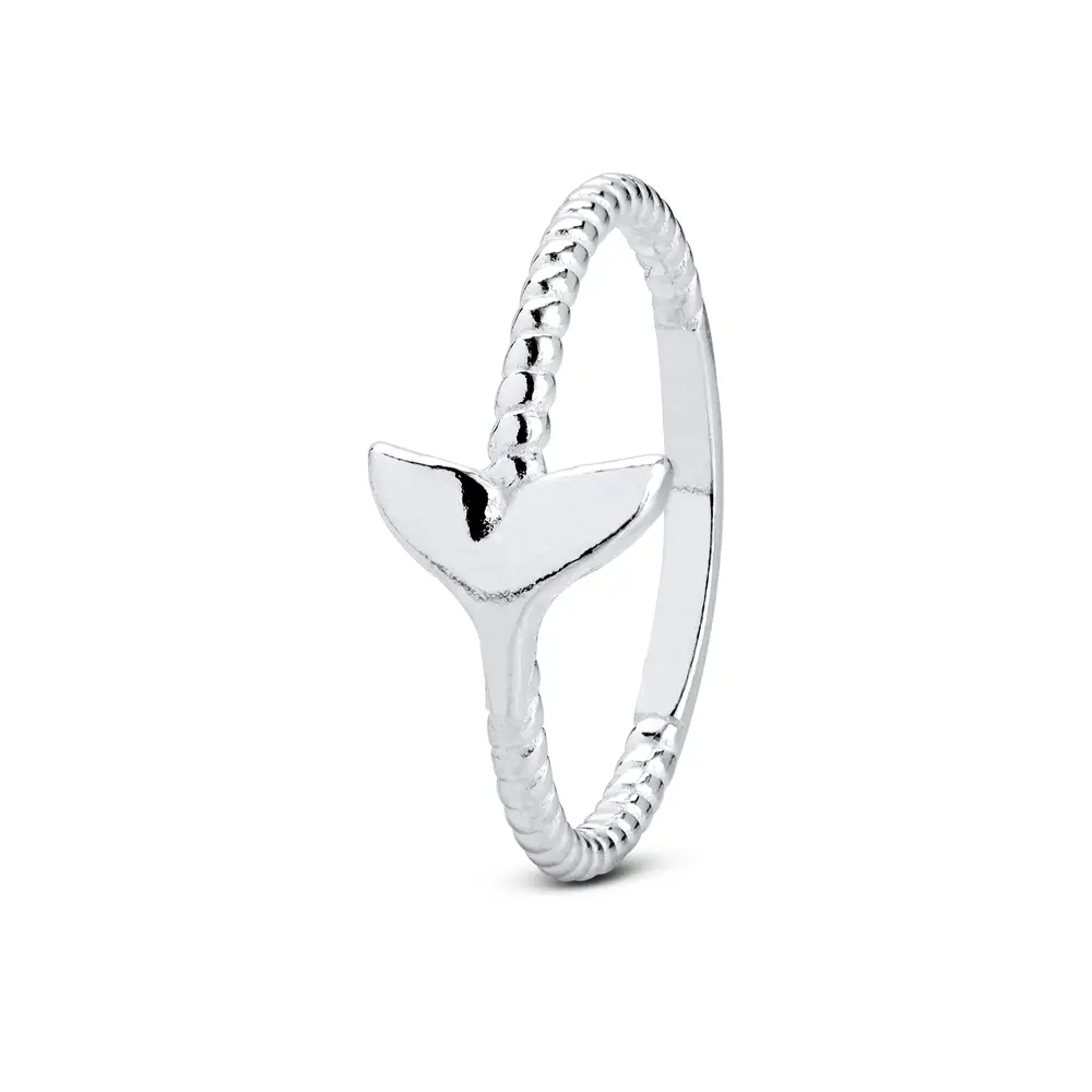 Anel Prata  Cauda De Sereia