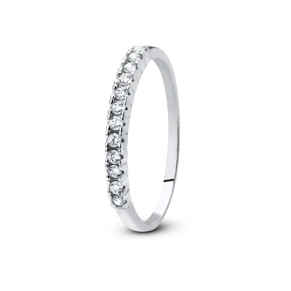 Anel Prata Meia Aliança