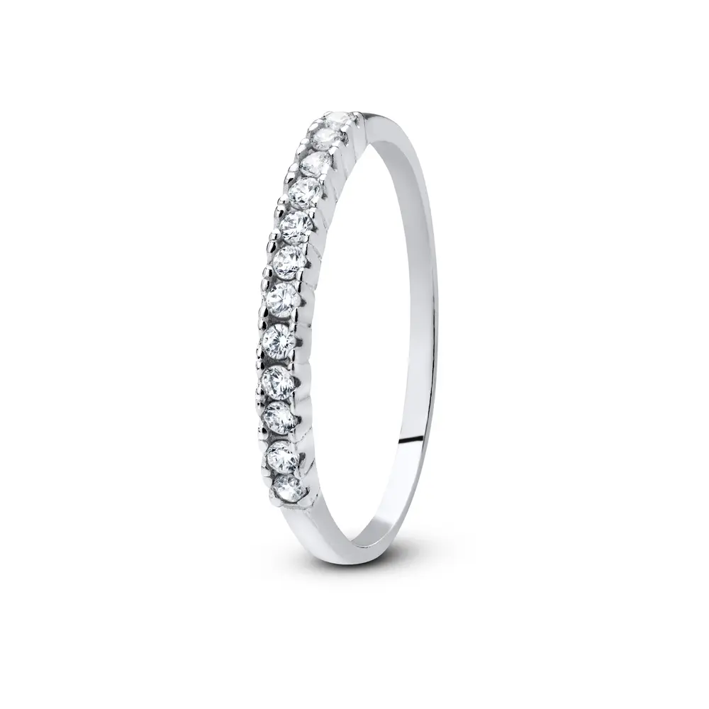 Anel Prata Meia Aliança