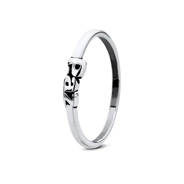 Anel Prata Envelhecido Paz