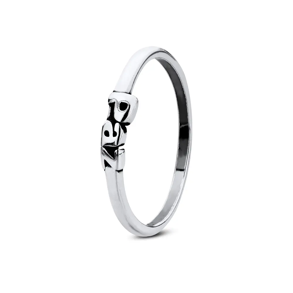 Anel Prata Envelhecido Paz