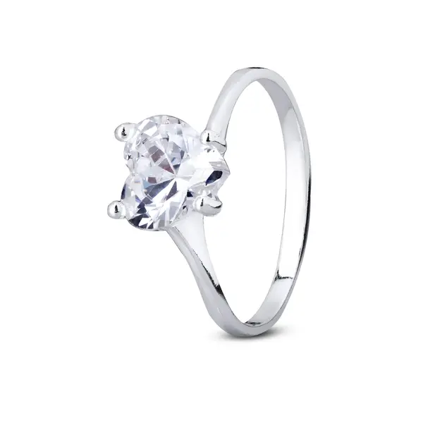 Anel Prata  Zircônia